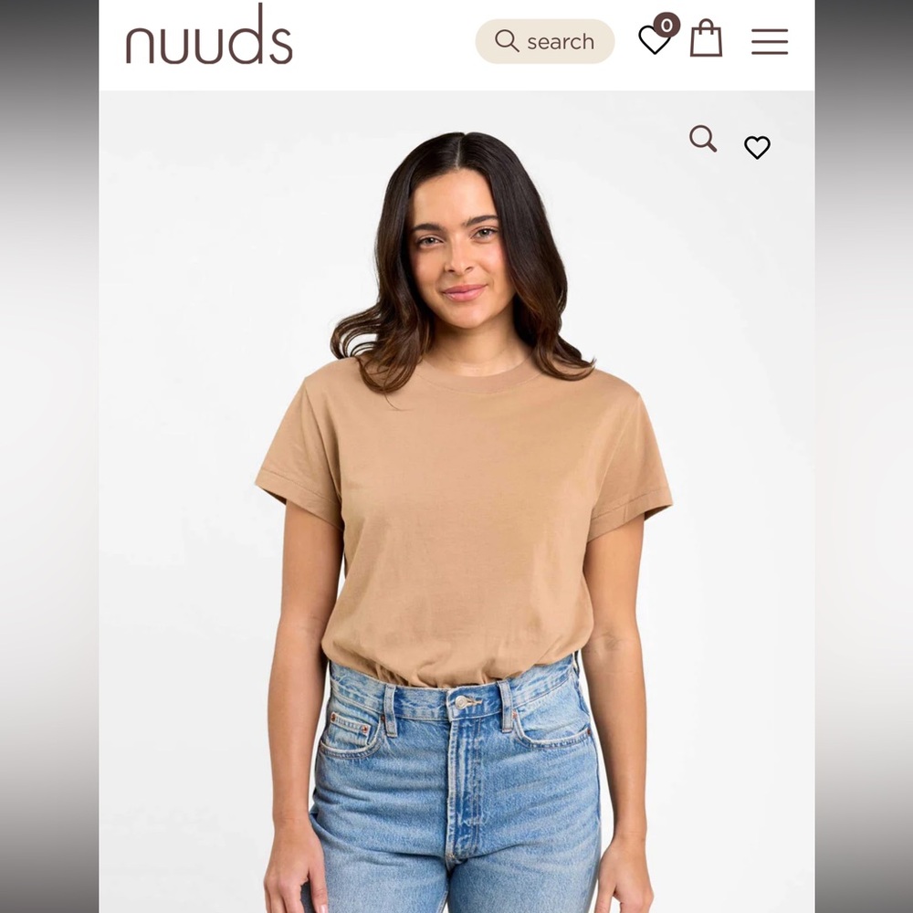Nuuds Everyday T-shirt bodysuit- NUDE/TAN “Cinnamon”